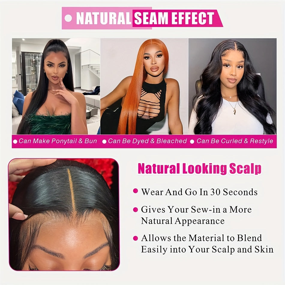 Straight Lace Closure Wig Human Hair Wigs For Women Glueless Wigs Ready To Wear Human Hair Wig 5x5 Transparent Lace Pre Cut Pre Plucked 34 Inch 180%