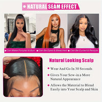 Straight Lace Closure Wig Human Hair Wigs For Women Glueless Wigs Ready To Wear Human Hair Wig 5x5 Transparent Lace Pre Cut Pre Plucked 34 Inch 180%