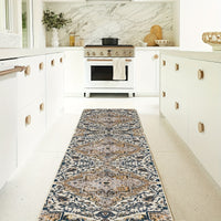 2pcs/set Sm:)e Flowers Bohemia Kitchen Mats, Daily Boho Home Decor Low-Profile Kitchen Rugs For Floor - 17x29 Inches And 17x47 Inches