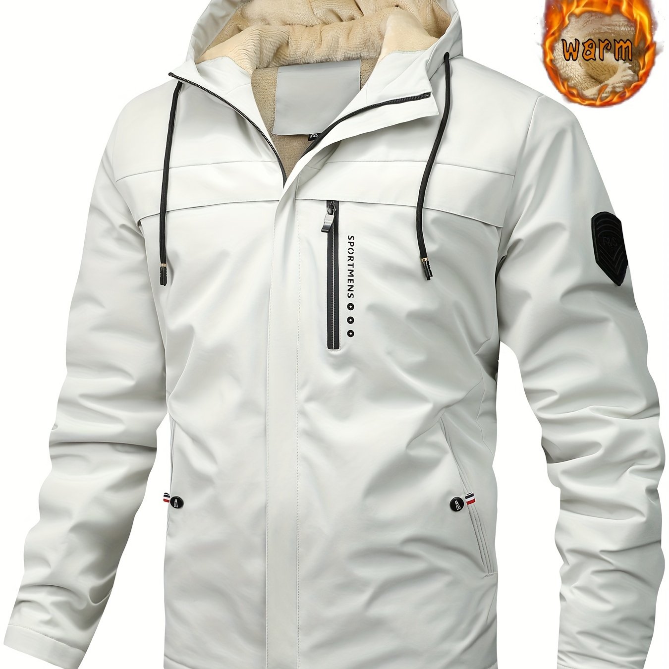 Men's Warm Fleece Casual Winter Hooded Jacket Coat For Outdoor Activities