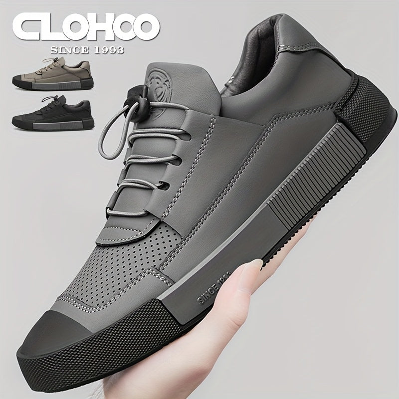 CLOHOO Brand Men'S Shoes with Rubber Soles, Stylish Sports Casual Shoes, Street-Style Skate Shoes, Popular New Breathable Soft-Soled Comfortable Men'S Shoes, Youth British Style Men'S Footwear.