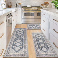 Boho Kitchen Mat Sets 3pcs with Runner Non Slip Kitchen Rugs and Mats Washable Kitchen Mats for Floor Thick Kitchen Floor Mat Mat Runner Rugs for Hallway Laundry Holiday Decor