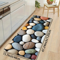 1pc Vibrant Pebble Pattern Rug - Anti-Slip Bathroom & Kitchen Mats, Decorative Water-Resistant Floor Coverings for Indoor/Outdoor Use, Perfect Non-Slip Bath Mat, Kitchen & Toilet Mats
