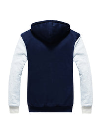 Men'S Winter Thick And Padded Warm Zip Up Hooded Jacket