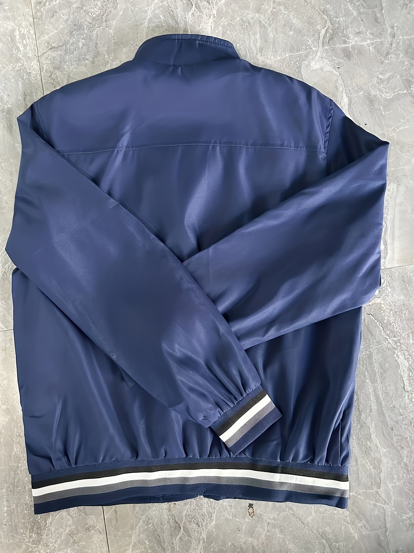 Men's Casual Stand Collar Jacket Coat Regular Fit College Hipster Windbreaker For Spring Autumn