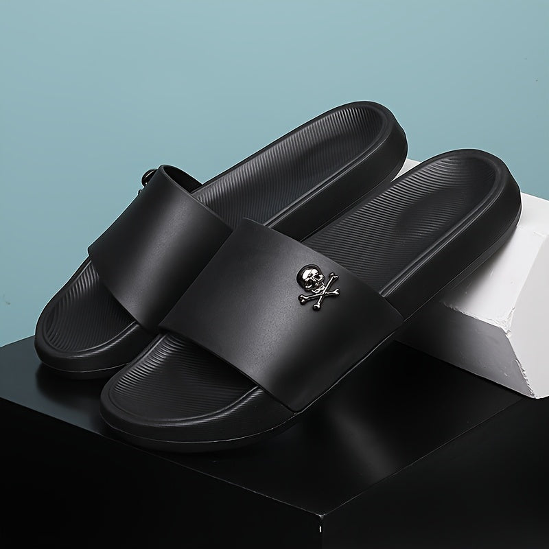 Men's Solid Colour Simple Style Open Toe Breathable Slippers, Comfy Non Slip Casual Soft Sole Slides, Men's Footwear