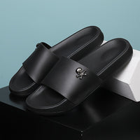 Men's Solid Colour Simple Style Open Toe Breathable Slippers, Comfy Non Slip Casual Soft Sole Slides, Men's Footwear