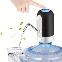 [Sanhao Electric Pump] Sanhao 1pc Electric Water Jug Pump - USB Rechargeable Automatic Drinking Water Dispenser for 3-5 Gallon Bottles - Portable Insert Mount with Built-in Lithium Battery for Camping, Sleek Design, Transpare