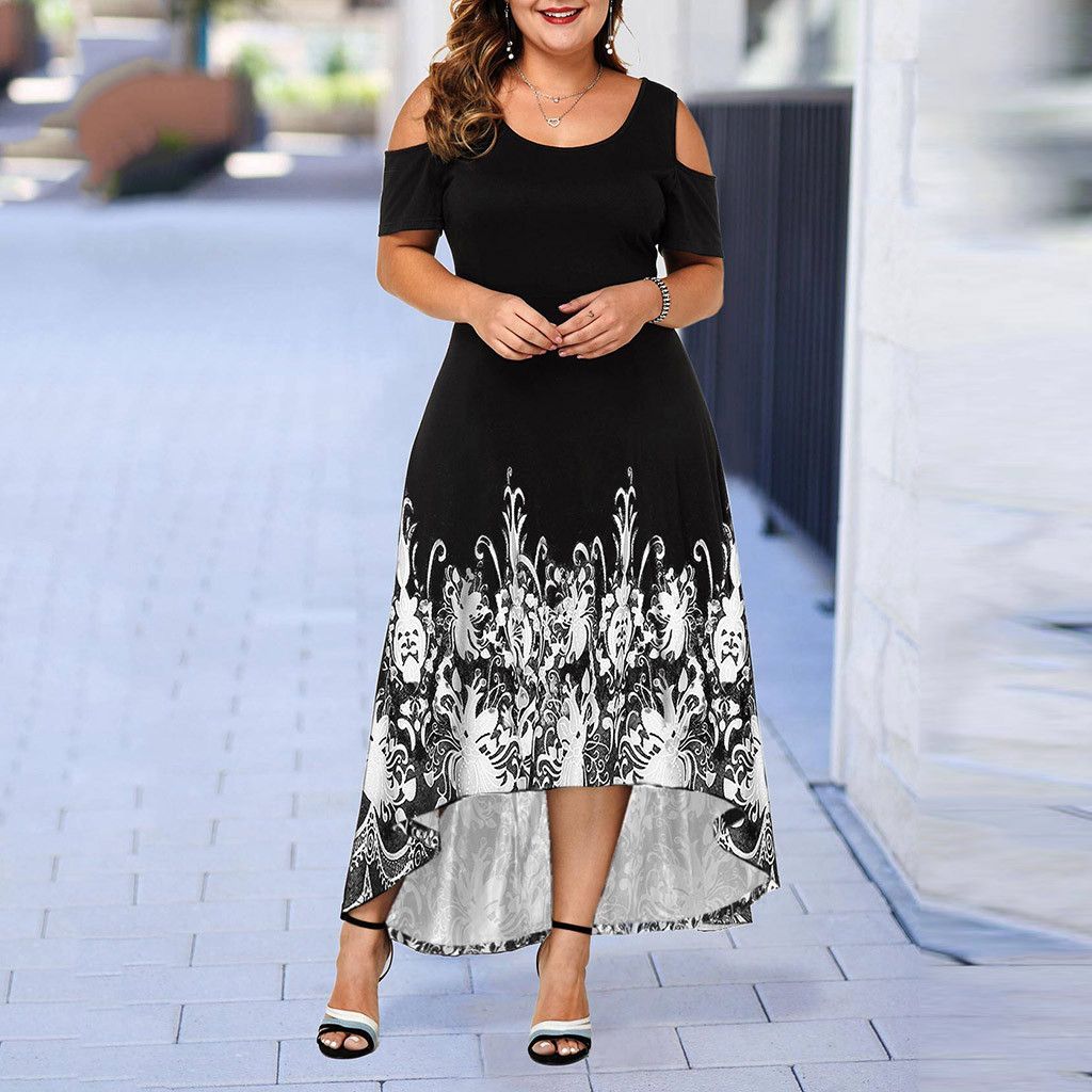 Sexy Evening Party Summer Plus Size Maxi Dress Women XL Short