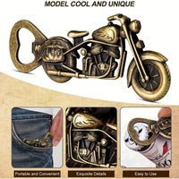 1pc Golden Motorcycle Bottle Opener - Perfect Gift for Beer Lovers and Men -  5 Inches/2 Inches/0.3 Inches - 3 Ounces -  Unique Design -  Durable Metal Construction -  Ideal for Parties & Home Bars