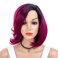 Gradient partial short curly hair wig wig