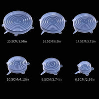 6 Silicone Stretch Lids, Reusable Durable Food Storage Covers for Bowls, Fits Most Containers in 6 Different Sizes, Dishwasher and Refrigerator Safe
