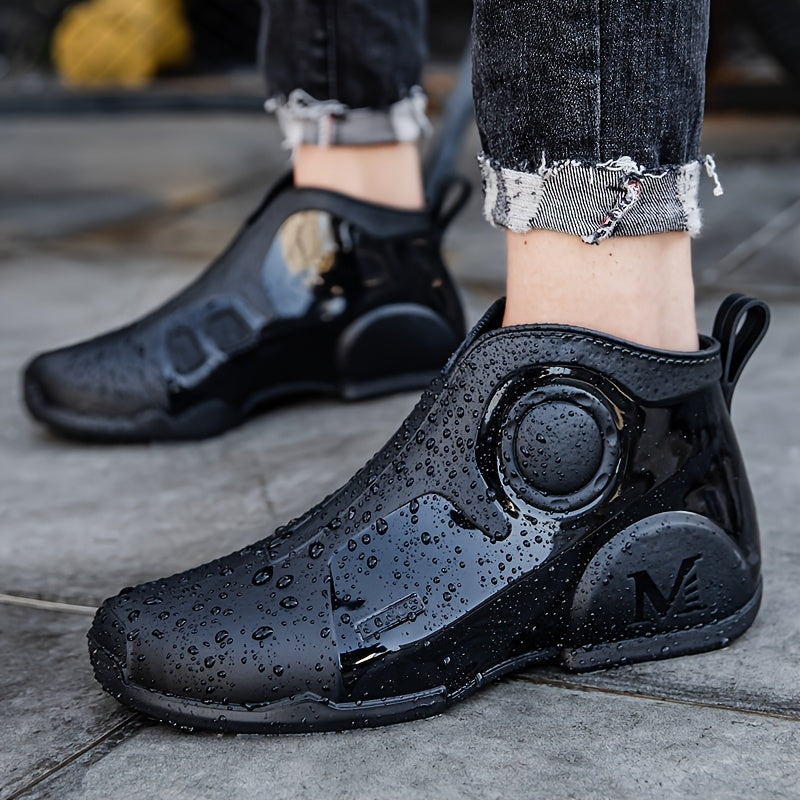 New Men's Trendy Rain Boots Wear-resistant Waterproof Non-slip Rain Shoes For Outdoor Working Fishing