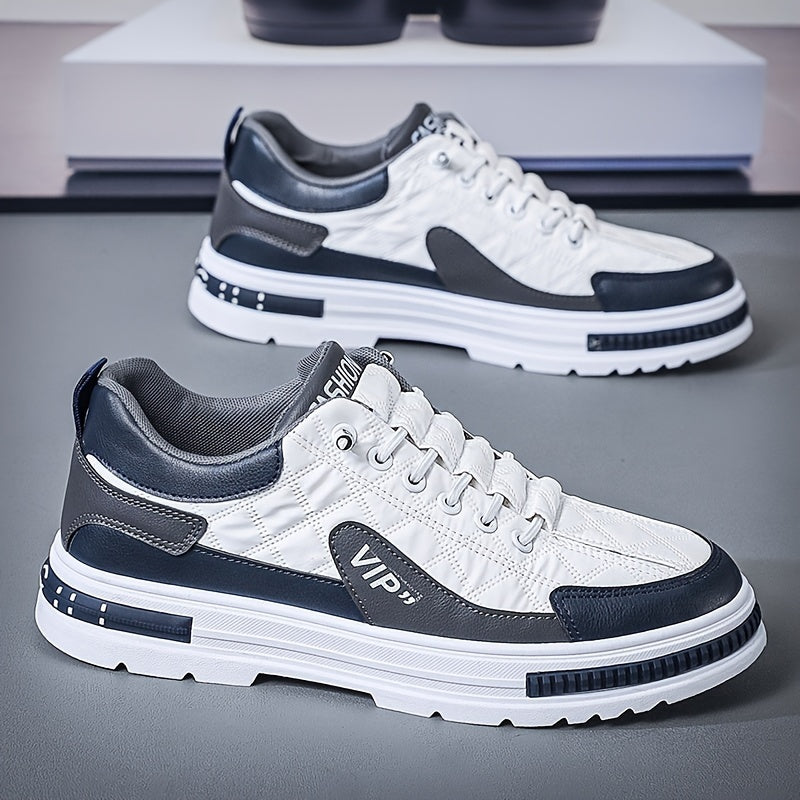 [Colour Block Skateboard Shoes] Men's Chic Street Style Colour Block Skateboard Shoes, Comfy Non Slip Casual Sneakers For Men's Outdoor Activities, Men's Footwear