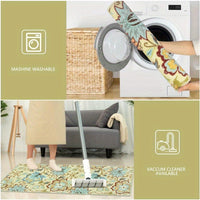 Kitchen Mats 3 Piece Set Boho Kitchen Rugs Set of 3 Non Slip Washable Floral Kitchen Mats for Floor 3 Piece Kitchen Carpet Runner for Sink Laundry Hallway