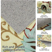 Kitchen Mats 3 Piece Set Boho Kitchen Rugs Set of 3 Non Slip Washable Floral Kitchen Mats for Floor 3 Piece Kitchen Carpet Runner for Sink Laundry Hallway