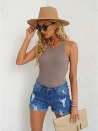 Stylish Womens High-Waisted Denim Shorts - Comfortable Rolled Hem, Ripped and Distressed Design, Breathable Summer Fashion, Blue Jean Shorts for Casual Outdoor Activities
