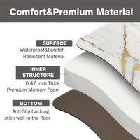 Kitchen Mat, 1/2 Inch Thick Anti Fatigue Kitchen Rugs and Mats Cushioned Kitchen Floor Mat Non-Skid Kitchen Mats for Standing Desk Office Sink 17.3"x39", White