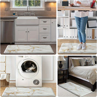 Kitchen Mat, 1/2 Inch Thick Anti Fatigue Kitchen Rugs and Mats Cushioned Kitchen Floor Mat Non-Skid Kitchen Mats for Standing Desk Office Sink 17.3"x39", White