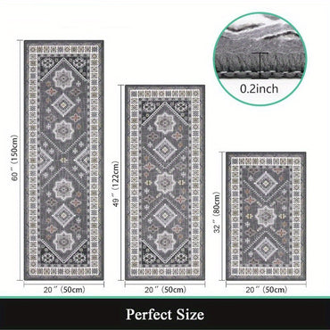 Boho Kitchen Mat Sets 3pcs with Runner Non Slip Kitchen Rugs and Mats Washable Kitchen Mats for Floor Thick Kitchen Floor Mat Mat Runner Rugs for Hallway Laundry Holiday Decor