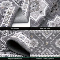 Boho Kitchen Mat Sets 3pcs with Runner Non Slip Kitchen Rugs and Mats Washable Kitchen Mats for Floor Thick Kitchen Floor Mat Mat Runner Rugs for Hallway Laundry Holiday Decor
