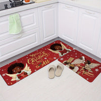 Festive Christmas Kitchen Mats 2/3pcs - Santa & African American Angel Design, Soft, Stain & Slip Resistant, Perfect for Holiday Parties, Bedroom, Living Room, Dining & Bathroom