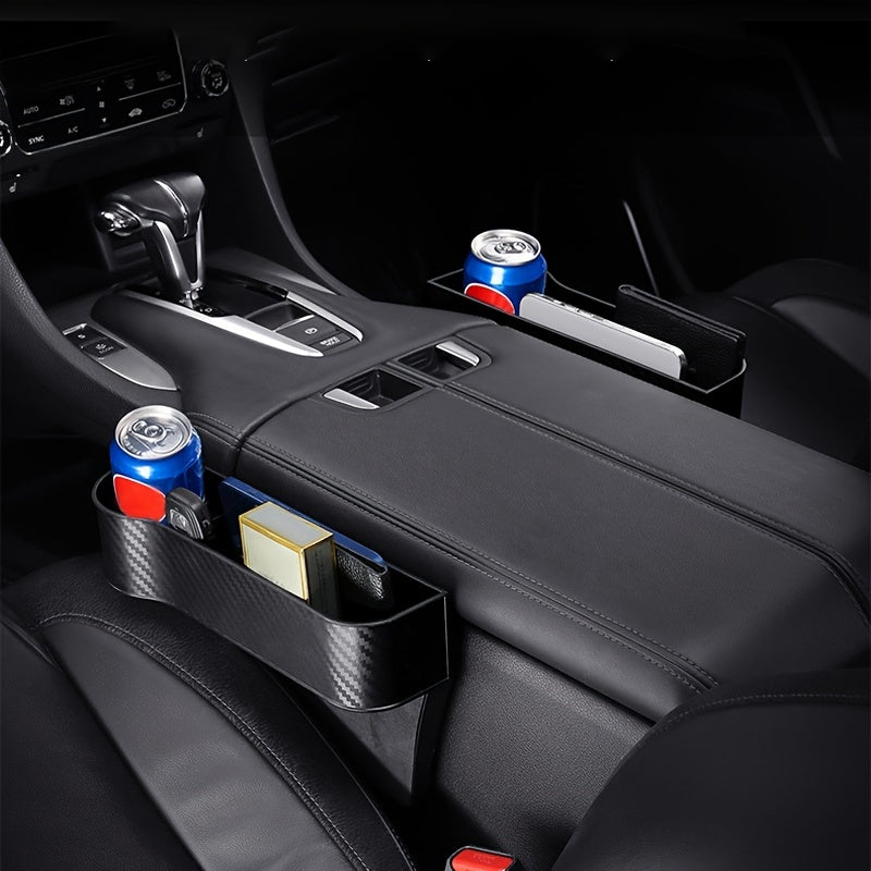 [Car Seat Organizer] Lightweight ABS Car Seat Gap Organizer with Cup Holder | Console Side Pockets Storage Box for Enhanced Organization, Car Storage