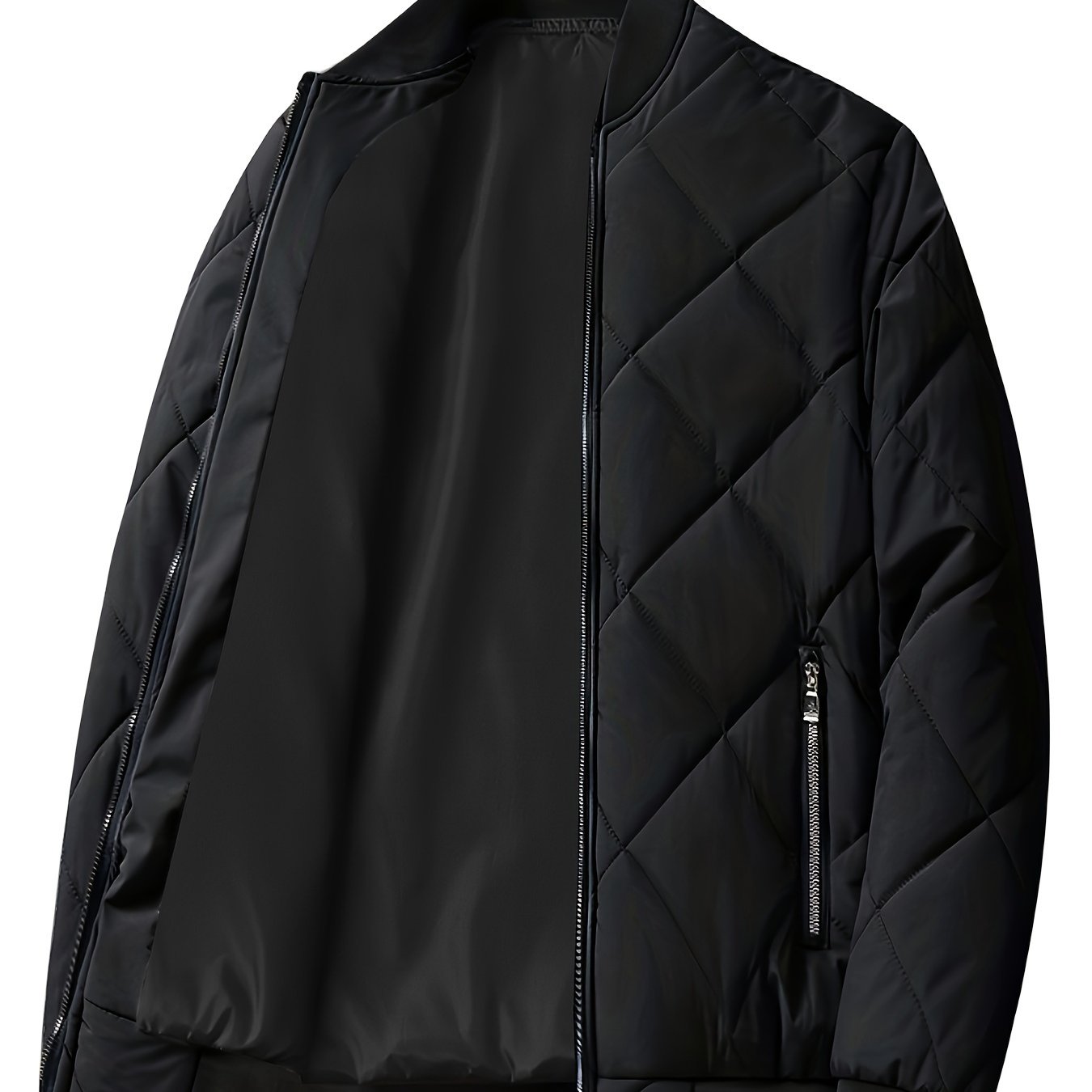 Men's Regular Fit Solid Color Sherpa Lined Varsity Jacket, Casual Fleece Lined Baseball Jacket Coat for Winter Autumn