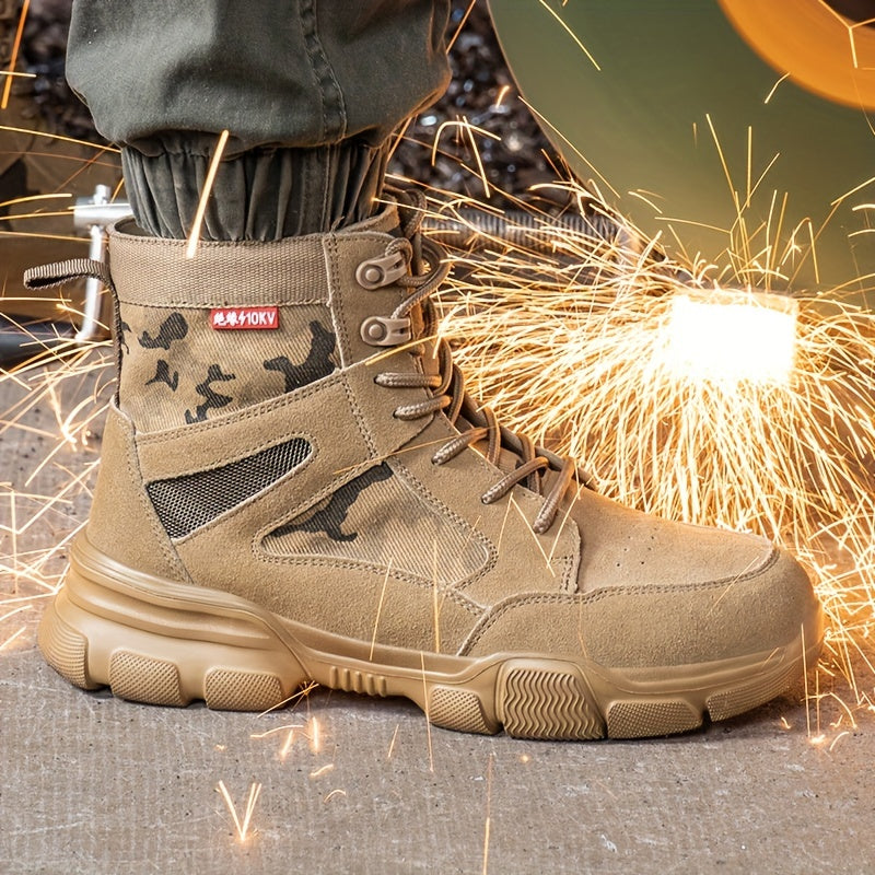 Men's Steel Toe Safety Shoes Puncture Proof Work Shoes Boots, Industrial And Construction Site, men's footwear