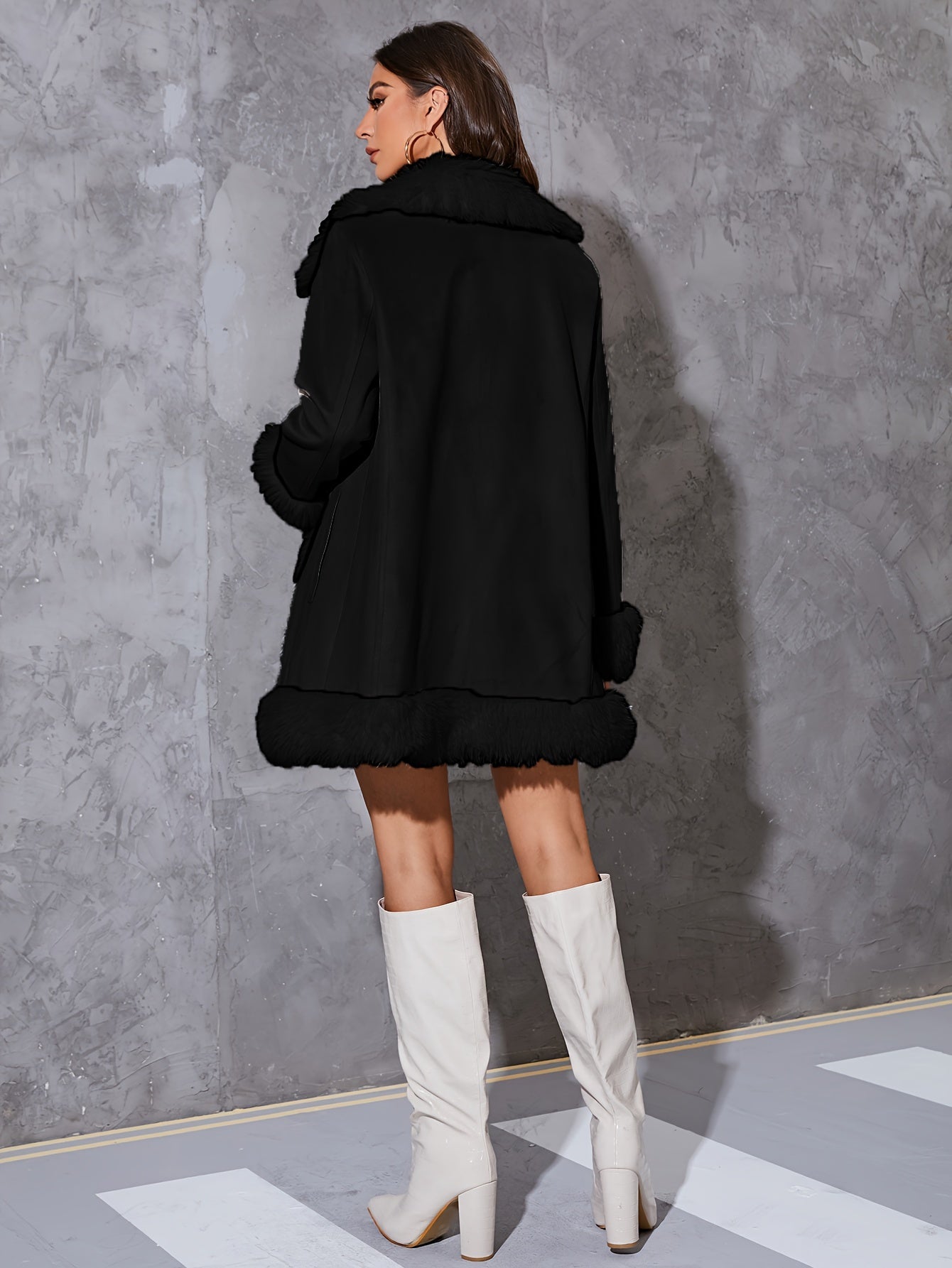 Super-Soft Glamorous Faux Fur Solid Coat - Stylish Long Sleeve Thermal Wear for All-Season Warmth - Perfect Womens Clothing for Fall & Winter