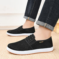 Comfy Tai Chi Kung Fu Slip-On Shoes - Men's Canvas Shoes with Non-Slip Durable Rubber Sole, Breathable Canvas Upper, and Soft Insoles for Comfortable Walking and Martial Arts Training - Ideal for Men's Footwear and Fitness En