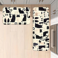 Cats Animal Kitchen Mats: Non-slip, Durable Bathroom Pads, Comfortable Standing Runner Rugs, Carpets for Kitchen, Home, Office, Sink, Laundry Room, Bathroom, Spring Decor, Available in Different Sizes