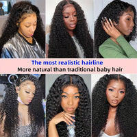 EMOL 180% Density Kinky Curly 13x4 Lace Front Wig - Pre-Plucked 4C Natural Look, Transparent Lace, Glueless for All Women