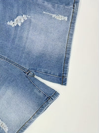 Women's Sporty Drawstring Denim Shorts, Casual Ripped Jean Hot Pants, Summer Fashion with Elastic Waistband