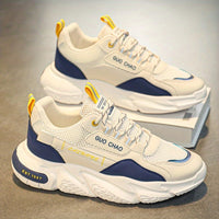 Mens Fashionable Chunky Sneakers - Ultra-Breathable Pillow Sole - Secure Non-Slip Grip - Durable for Outdoor Adventures - Comfortable Lace-Up Mens Shoes