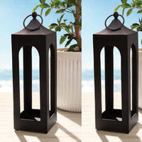 Metal Garden Lantern Decorative Lanterns/Garden Lighting Indoor/Outdoor 2 Pack