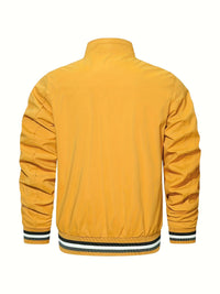 Men's Casual Baseball Jacket Coat Regular Fit College Hipster Windbreaker For Spring Autumn