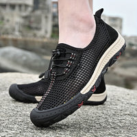 [Breathable Men's Sandals] Comfy Breathable Men's Sandals - Solid Color Slip On Adjustable Buckle Shoes - Non Slip Rubber Sole Durable Beach Water Shoes for Summer