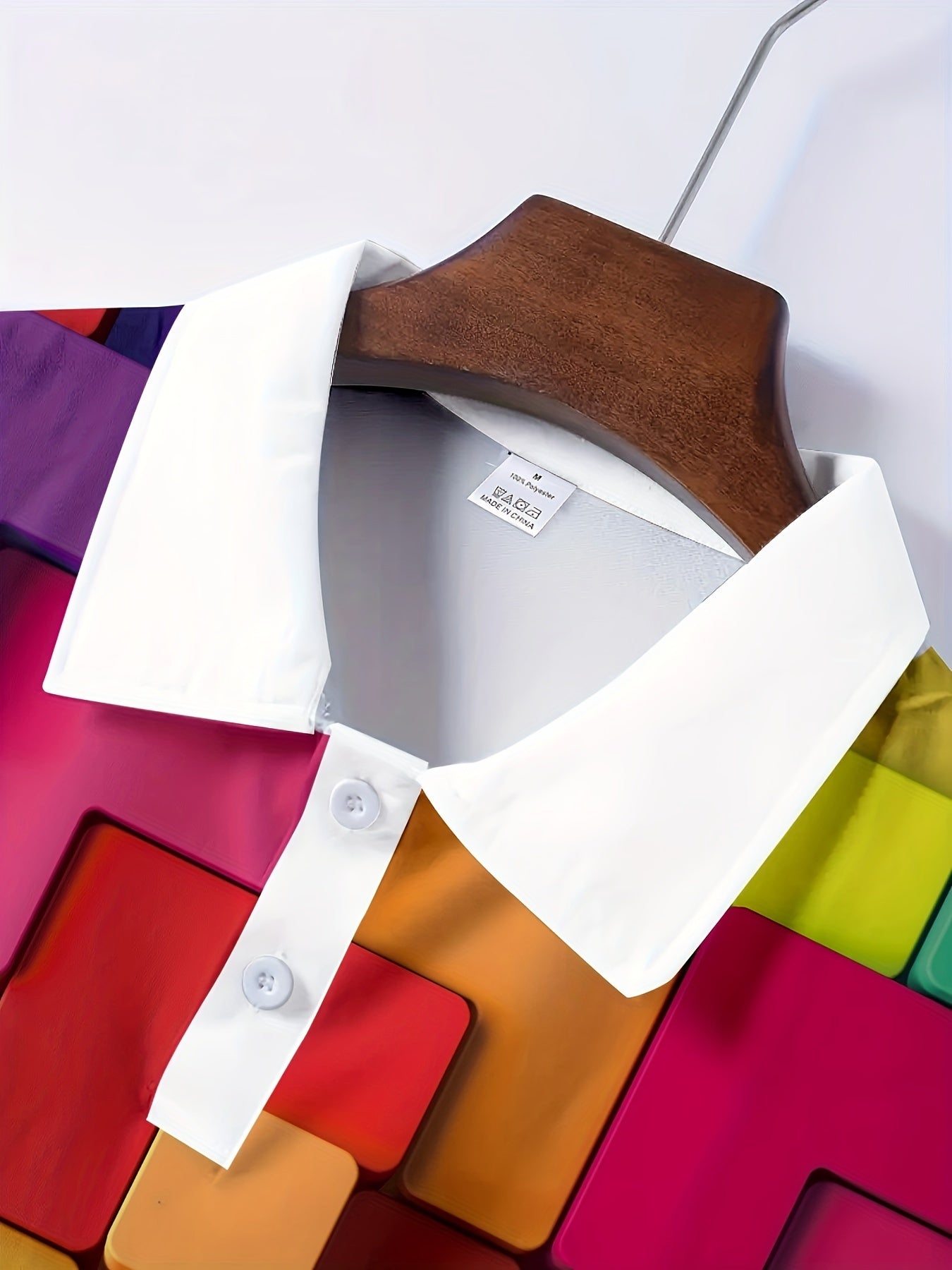 [Geometric 3D Print Polo] Geometric 3D Print Polo Shirt - Men's Casual Shirt for Spring, Summer, and Autumn - Perfect for Golf