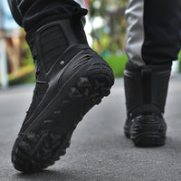 Men's Professional High Top Motorbike Boots With Adjustable Rotating Buckle, Comfy Non Slip Durable Microfiber Upper Rubber Sole Shoes, Men's Footwear
