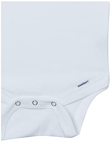 Gerber Baby 8-Pack Short Sleeve Onesies Bodysuits, Solid White, 0-3 Months