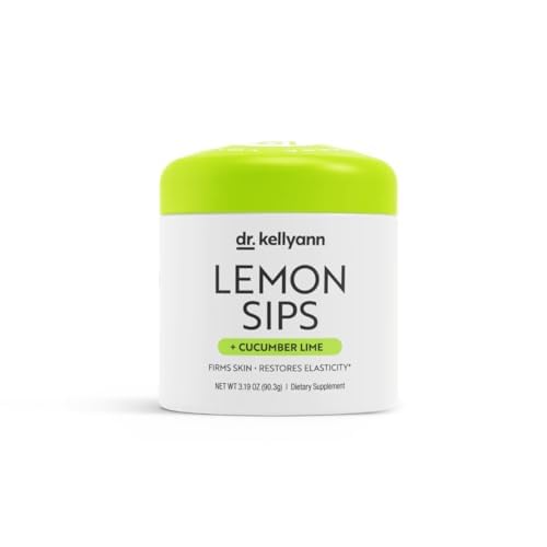 Dr. Kellyann Lemon Sips, Diet Citrus Drink Mix (21 Servings) Rehydrate, Detox, Revitalize, Sugar Free, Fat Free, Non GMO, Reduces Cellulite, Hydrates and Firms Skin (Cucumber Lime)