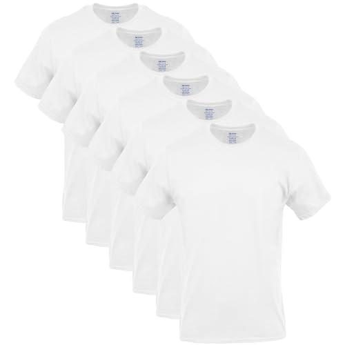 Gildan Men's Crew T-Shirts, Multipack, Style G1100, White (6-Pack)