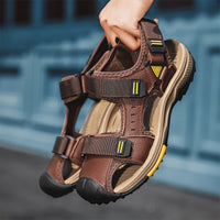 [Breathable Sandals] Summer Breathable Men's Sandals | Casual Sporty Open-Toe Shoes with Adjustable Straps, Faux Cover & Rubber Sole for Beach, Hiking, and Outdoor Activities
