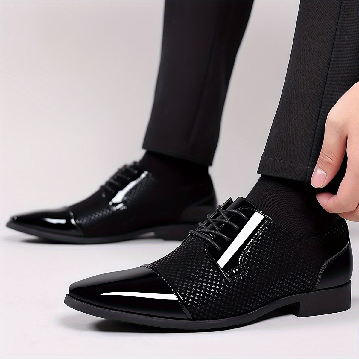 Men'S Dress Shoes Classic Lace-Up Formal Oxfords Modern Tuxedo Business Casual Scale Pattern Comfort Formal Shoes for Men Father'S Day Gift