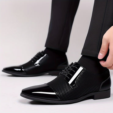 Men'S Dress Shoes Classic Lace-Up Formal Oxfords Modern Tuxedo Business Casual Scale Pattern Comfort Formal Shoes for Men Father'S Day Gift