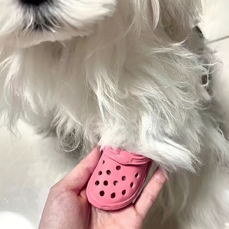 2pcs/set Pet Breathable And Comfortable Cat Shoes, Cute Puppy Sandals, Candy Color, Summer Outdoor Anti-slip, Anti-scratch, Durable Bite Dog Boots For Small Cats And Dogs Gifts Supplies