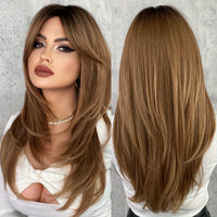 Long Wavy Dark Green Wig For Women Daily Use Natural Synthetic Miidle Part Wigs Layered Heat Resistant Music Festival