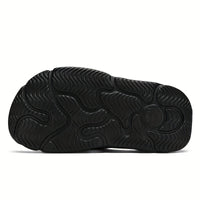 Men's Trendy Street Style Open Toe Breathable Chunky Slippers, Comfy Non Slip Durable Soft Sole EVA Slides, Men's Footwear