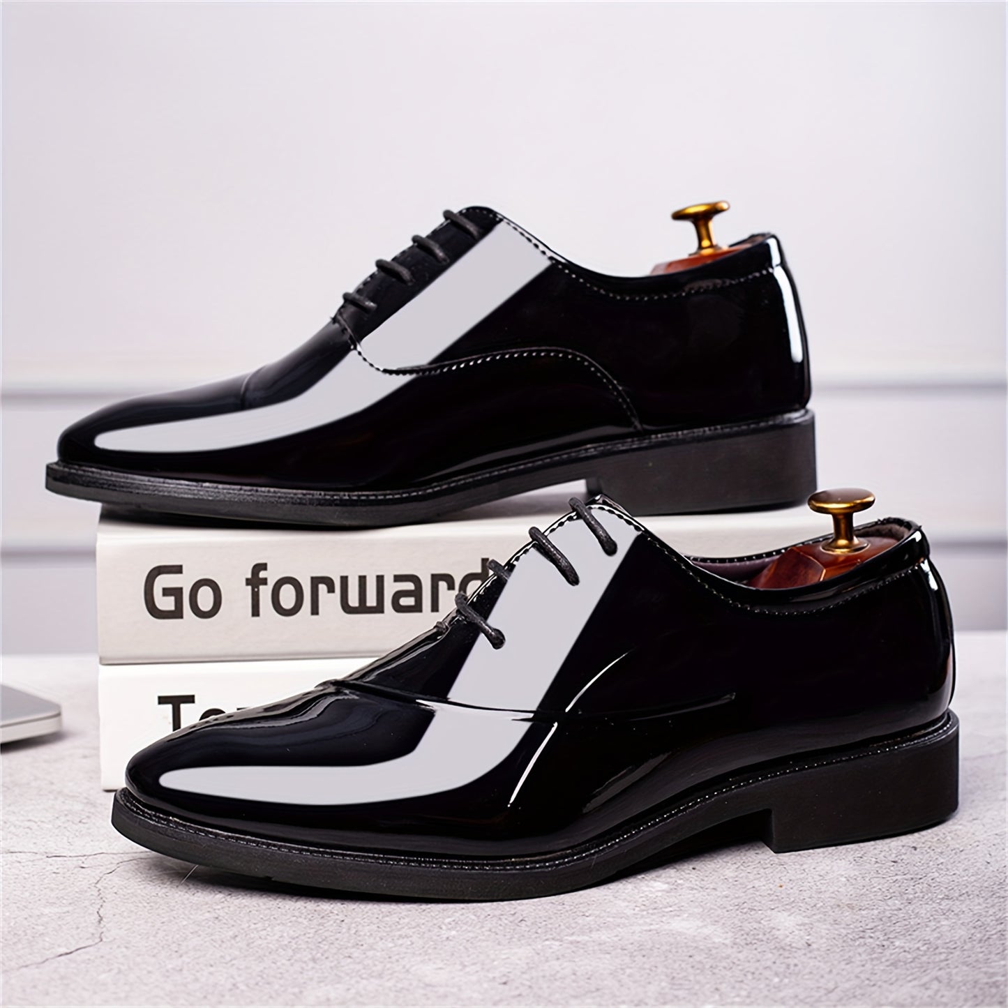 Men's Dress Shoes Classic Modern Formal Business Oxford Comfortable Tuxedo Casual Lace Up Derbys Shoes for Men Father's Day Gift